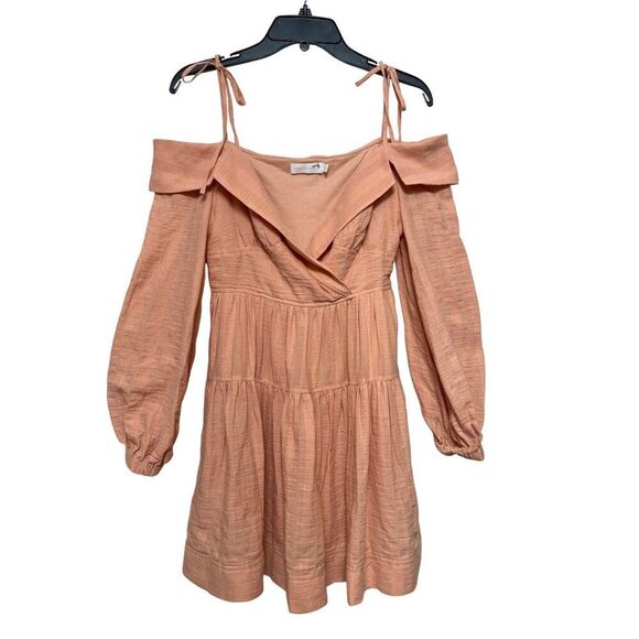 JONATHAN SIMKHAI Bahari Off Shoulder Mini Dress in Sorbet Size S - Picture 4 of 9